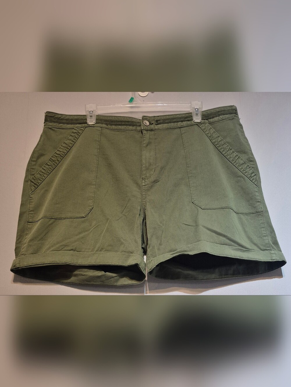 Olive Green Women Utility Shorts